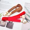 Cinturón Fino Nuevo con Hebilla de Perla para Mujer, Decorativo para Vestido, Combinable con Todo, Elástico, con Gancho, Estrecho, Sello de Cintura