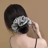 Tela de Patchwork a Cuadros Retro Estilo Coreano Falda Plisada Brote de Flor Cintura Ceñida Scrunchie Accesorios para Recoger el Pelo de Moño de Nicho