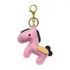 Cuero de Vaca de Primera Capa Personalizado Transfronterizo Versátil Pony Lindo Moderno Coche Metal Colgante de Llaves Bolso Colgante