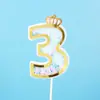 Decoración para Pastel de Cumpleaños Lentejuelas de Colores en Capas Números Toppers Arcoíris Número de Cumpleaños Inserts para Pastel de Primer Cumpleaños Multicolor
