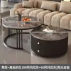 Mesa de Centro, Lujo Ligero, Simple y Moderna, para Sala de Estar, Apartamento Pequeño, Estilo Nórdico, Mesa Auxiliar Redonda Pequeña de Mármol y Roca