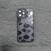 Capa de Celular Iphone14Pro Estilo Ins Escuro Rosa Negra Escrita à Mão Inglês Apple 17Pm Capa Macia Fosca Anti-Queda
