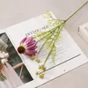 Flor de Crisantemo de Seda de Cabeza Única Estilo Bosque Flor Artificial Accesorio para Fotografía de Picnic Arreglo Floral de Mesa para Sala de Estar Decoración de Celebridad de Internet Flor Artificial