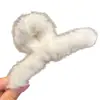 Pinza de pelo grande, voluminosa, de felpa floral para mujer, otoño/invierno, estilo de alta gama, pinza de pelo de lazo, nuevo clip de tiburón estilo coreano