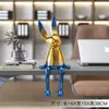 Ornamento de Coelho de Orelhas Longas Galvanizado de Luxo Leve, Decoração de Mesa para Sala de Estar, Rack de TV, Barzinho, Entrada, Decoração de Casa de Alto Padrão para Nicho