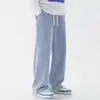 Jeans Masculino de Verão Novo Estilo Retrô Japonês Cintura Elástica Casual Perna Reta Jeans da Moda Tendência Calças Jeans Masculinas