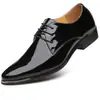 Zapatos de Cuero Casual de Negocios Retro Británicos para Hombre Puntiagudos Estilo Coreano Zapatos de Cordones de Cuero Patentado para Hombre Zapatos de Hombre Talla Grande 48