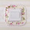 Cubierta Protectora de Tela para Interruptor Pegatina de Pared Doble para Interruptor Encaje Marco Decorativo para Enchufe de Luz Sala de Estar Dormitorio Simple Moderno