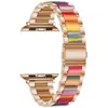 Adecuado para Apple Watch 8 9 S10 Correa de Reloj Iwatch 7 Ultra Metal Tres Perlas Correa de Reloj de Resina