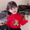 Y2313# camiseta de terciopelo de manga larga para niñas, camiseta interior, otoño e invierno, nueva ropa casual para niños, camiseta estilo extranjero