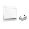 Interruptor inalámbrico inteligente de control único doble para el hogar, autoalimentado, sin cableado, panel 86, sin batería, impermeable, para pegar en cualquier lugar