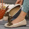 Comercio Electrónico Transfronterizo Otoño 2026 Nuevos Zapatos de Salón de Cuña Baja de Lunares Blancos y Negros para Mujer con Lazo Mary Janes Zapatos Planos de Ballet