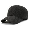 Boné de beisebol corta-vento para meia-idade e idosos, masculino, coreano, casual, simples, com proteção para as orelhas, quente para atividades ao ar livre, boné tipo pai de lã