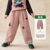 Outono 2026 Nova Roupa Infantil Amila Meninas Calça Casual Simples de Veludo Cotelê Bebê Desenho Calça de Pierna Larga