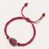 Amuleto de Hilo Rojo del Zodiaco para el Año de Nacimiento, Pulsera de Arena Púrpura y Dorada para Hombres y Mujeres, Pulsera Tejida Hecha a Mano para Parejas