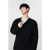Camiseta de Manga Larga con Cuello Henry Falsa de Dos Piezas Estilo Retro Americano para Hombre Primavera y Otoño 2025 Versátil Elegante Holgada Camiseta Básica para Pareja