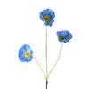 Flores de Amapola Artificiales Simuladas de 3 Cabezas, Adornos de Flores Artificiales de Alta Gama, Ramos para Sala de Estar, Decoraciones para Mesa de Comedor, Adornos de Boda, Fotografía