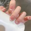 Parches de uñas ponibles con un toque de alta gama, populares en línea, en un estilo puro y deseable, dulces con pedrería en forma de corazón y cadenas, pegatinas para uñas postizas