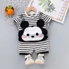 Roupas Infantis 2022 Verão Nova Roupa Infantil Meninos Bebê Recém-Nascido Conjunto Camiseta Manga Curta Peça Dupla Versão Coreana Transfronteiriço