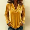 2026 Ropa de moda para mujer de color liso con cuello de muñeca de manga larga sexy de terciopelo, sitio independiente de Amazon transfronterizo europeo y americano