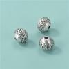 Plata Pura 999 Plata Dura 3D Cuentas Redondas Sueltas Accesorios Separadores Pulsera de Cuerda Trenzada con Cuentas Hecha a Mano Joyería