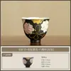Taza de té floral de cerámica pintada a mano con esmalte blanco y negro, taza de maestro, taza de invitado, taza con forma de flor, juego de té de cerámica, taza exquisita para degustación de té