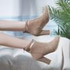 Botas Martin Talla Grande, Estilo Otoño e Invierno, Estilo Europeo y Americano, Botas de Mujer con Tacón Alto Grueso, Botas Martin con Cremallera Trasera, Botines de Terciopelo, Al Por Mayor en Stock