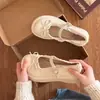 Zapatos Bajos Populares de Cuero con Punta Redonda para Mujer, Novedad Primavera 2025 Estilo JK Japonés Dulce Zapatos Mary Jane con Lazo