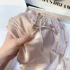Nova camisola de seda gelada estilo puro desejo com renda sexy e laço pequeno conjunto confortável e respirável com bojos roupa de casa