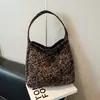 Bolso Tote Maillard Estampado Leopardo para Viajes Diarios Mujer 2025 Invierno Nueva Moda Más Fácil de Combinar Gran Capacidad Bolso de Hombro/Axila