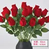 Série Rosa de Veludo Flores Artificiais Transfronteiriças para Arranjos de Casamento, Arcos de Hotel, Decorações de Dia dos Namorados e Flores Artificiais