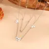 Dulce Joyería de Acero Inoxidable Galvanizado al Vacío con Forma de Lazo Recubierto con Concha Blanca y Oro de 18K Pulsera Versátil de Alta Gama Collar para Mujer