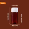 Frasco Marrom de Boca Larga para Produtos Líquidos e Sólidos, Frasco Plástico Graduado Marrom de 30ml para Dosagem, Frasco Marrom de Boca Larga para Dosagem