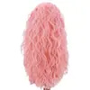 Peruca comércio exterior europeia e americana feminina multicolorida seda de alta temperatura fibra química cabelo frontal renda peruca peruca cabelo ondulado cacheado