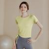 Camiseta de yoga de alta gama para mujer, fina, de manga corta, de verano, ajustada, deportiva, para correr y fitness.