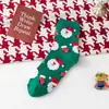 Meias Cartoon de Natal Outono Inverno Meia de Cano Médio Papai Noel Rena Boneco de Neve Fofo Vermelho Meias Festivas