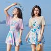 Traje de Baño Entero para Mujer con Diseño de Lazo en V 2025, Falda, Cintura Alta, Cubre el Vientre, Aspecto Adelgazante, Traje de Baño Floral