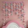 Cor Macaron Bola Dupla Artefato de Amor Decoração de Quarto de Casamento Cortina Cortina Vermelha da Internet Suprimentos para Arranjo Cortina de Porta de Quarto de Menina