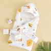 Manta com capuz para bebê toalha para sala de parto recém-nascido manta de seis camadas de gaze desenho animado toalha de enrolar suprimentos para bebê