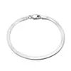 Pulseira de Prata S925 Huasheng Jewelry 4,5 mm Pulseira Osso de Cobra Reta Lâmina Venda Direta do Fabricante Atacado