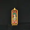 1*3 Ocho Grandes Budas Guardianes de la Vida Zha Ji Manjushri Mahasthamaprapta Wuye Zorro Inmortal Acero de Titanio Colgante Tangka Pequeña Barra de Oro