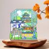 Adesivos para geladeira Suzhou Guochao Presente de madeira requintado Adesivos de decoração com sucção magnética Lembranças de turismo de Jiangsu Adesivos para geladeira de madeira