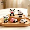 Miniatura de Figura de Panda de Dibujos Animados, Accesorio Creativo de Decoración DIY, Adorno de Escritorio, Decoración de Panda