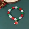Pulsera de Estilo Navideño de Amazon Transfronteriza Joyería Cristal Heterosexual con Cuentas Pulsera para Mujer Joyería de Mano Navideña Venta al por Mayor