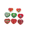 Série Papai Noel Coração de Renda Contas com Furo Central Pulseira Colar DIY Caneta com Contas Acessórios de Joias Acrílicos