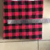 Tela de franela teñida en hilo a cuadros rojos y negros sarga perchada cojín/almohada de tiro tela a cuadros