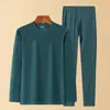 Ropa interior térmica de terciopelo alemán para invierno, autocalentable, de calentamiento rápido, temperatura constante, traje base, cuello redondo, cuello medio alto, traje térmico para hombre