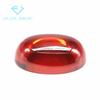 Piedra desnuda de circón naranja curvada plana en forma de huevo, directa de fábrica, piedra blanca brillante de color plano ovalado