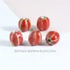 Esmalte de flor pequeña sandía cuentas de cerámica agujero recto cuentas de colores calabaza cuentas de porcelana accesorio para pulsera material joyería pequeña
