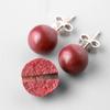 Pendientes de cinabrio al por mayor, aretes de arena morada de mineral crudo para mujer, plata 925, joyería popular, aretes simples retro rojos